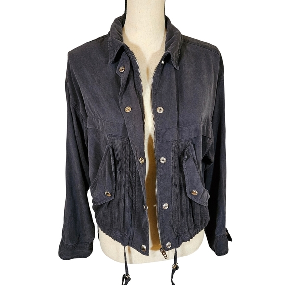 Blank NYC Dark Grey Utility Jacket, XS - Picture 1 of 13